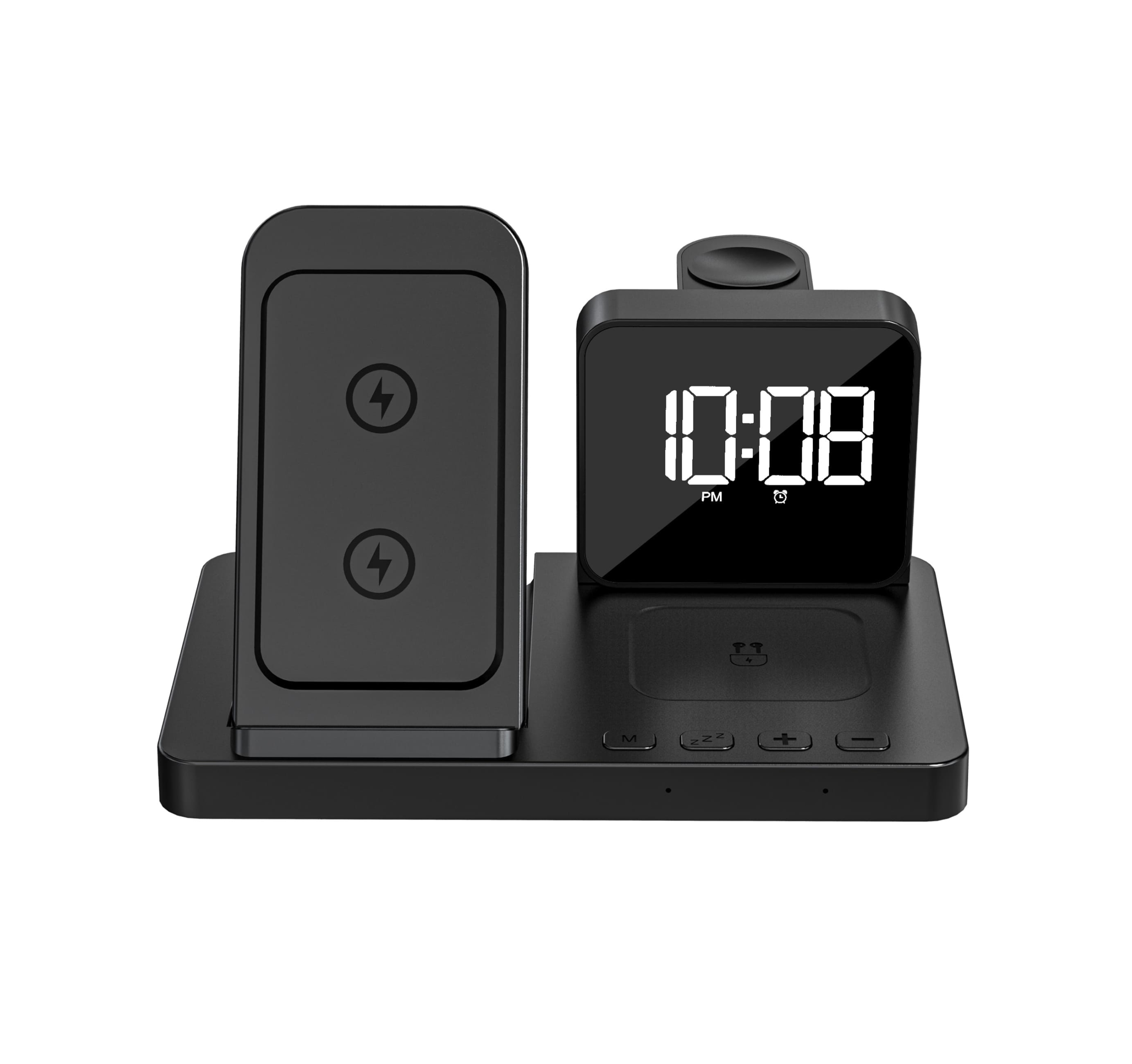 Бездротовий зарядний пристрій з годинником T-8053