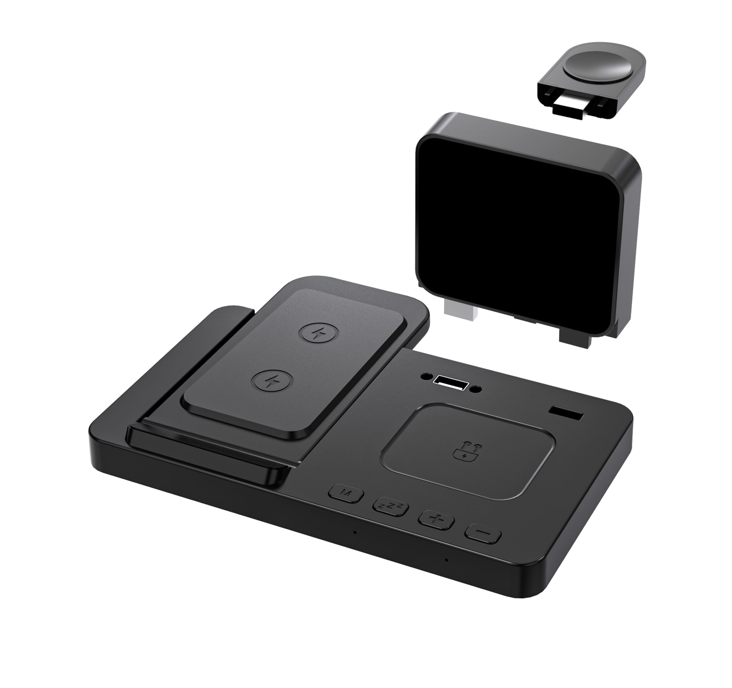 Бездротовий зарядний пристрій з годинником T-8053