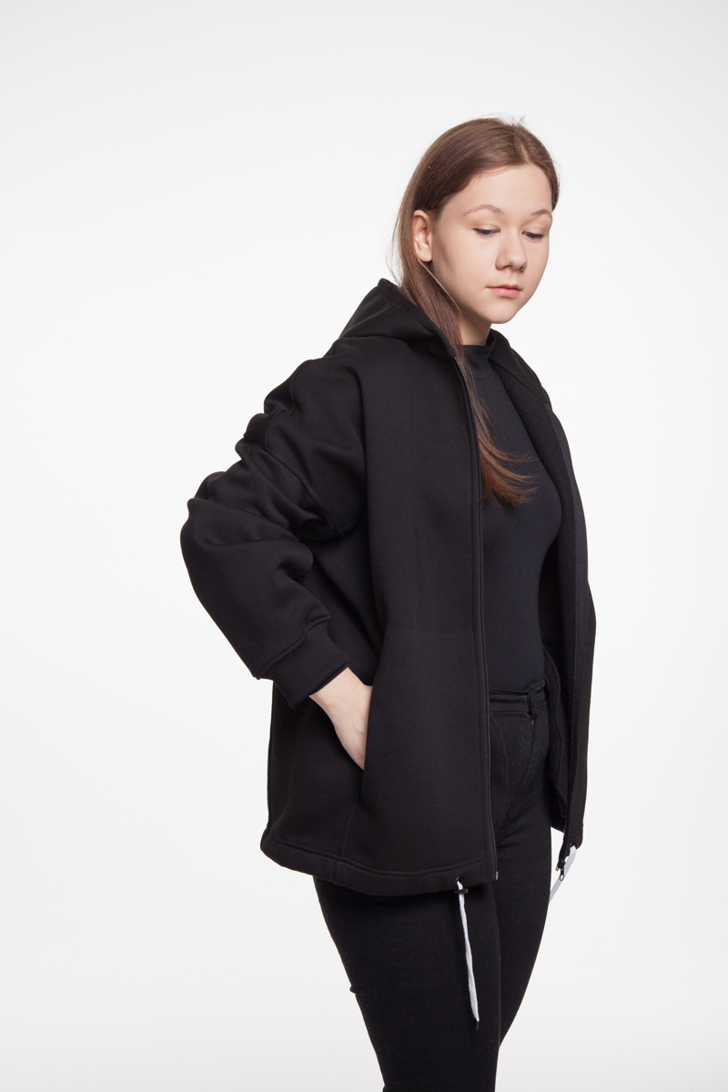 Худі оверсайз на блиcкавці з капюшоном TR-25116