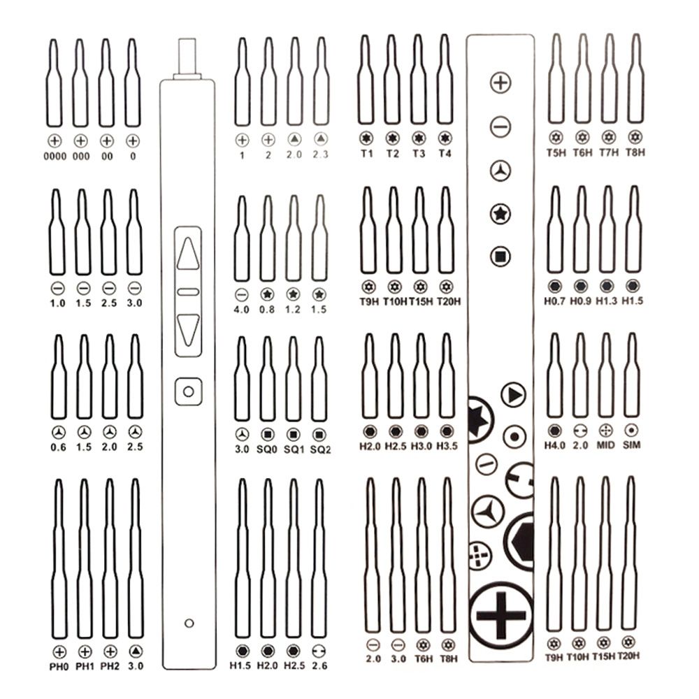 Електронабір прецизійних викруток 82в1 з LED B-100030819