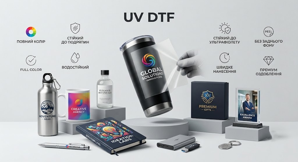 Технологія УФ ДТФ брендування (UV DTF)